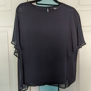 Uniqlo Flowy Navy Blouse - Medium